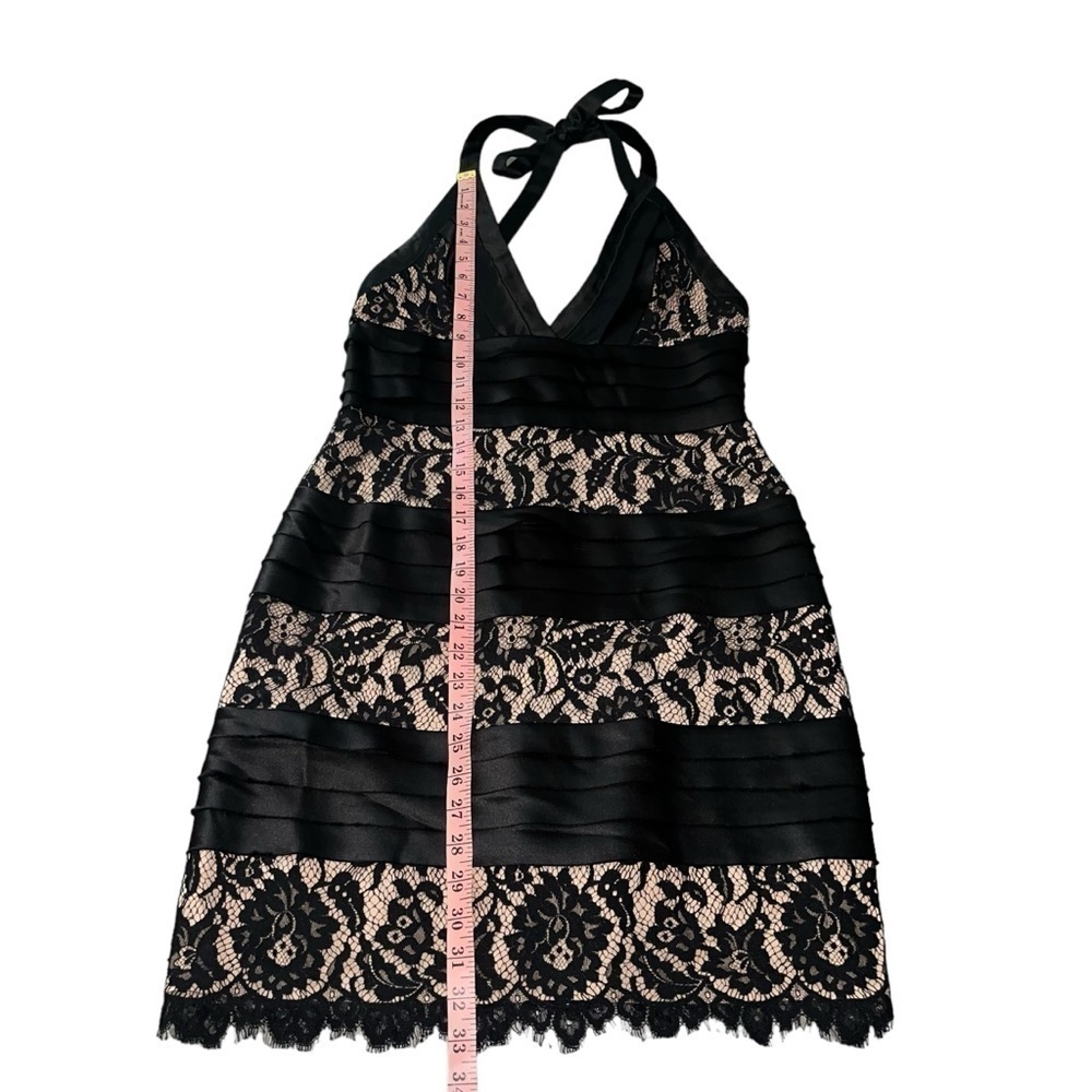 NWOT Vtg Y2K BCBGMaxazria Black Lace Illusion Halter Dress Size 8 - Picture 10 of 13
